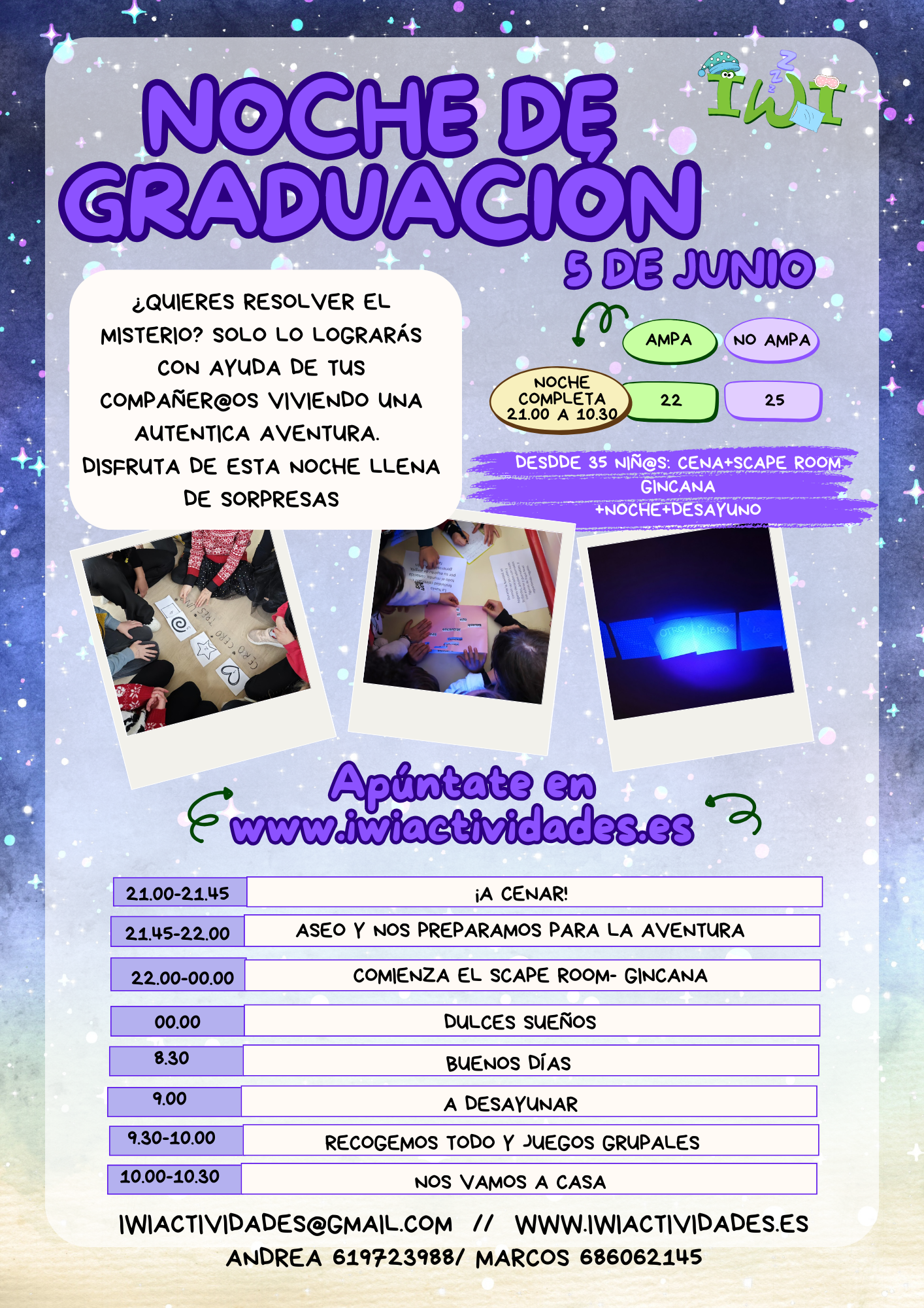 NOCHE DE PIJAMAS GRADUACIÓN SEXTO CEIP CIUDAD DE LOS ANGELES
